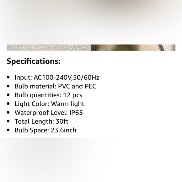 Outdoor String Lights 30ft LED String Lights 2700K Warm Patio Lights, IP… - Picture 13 of 13